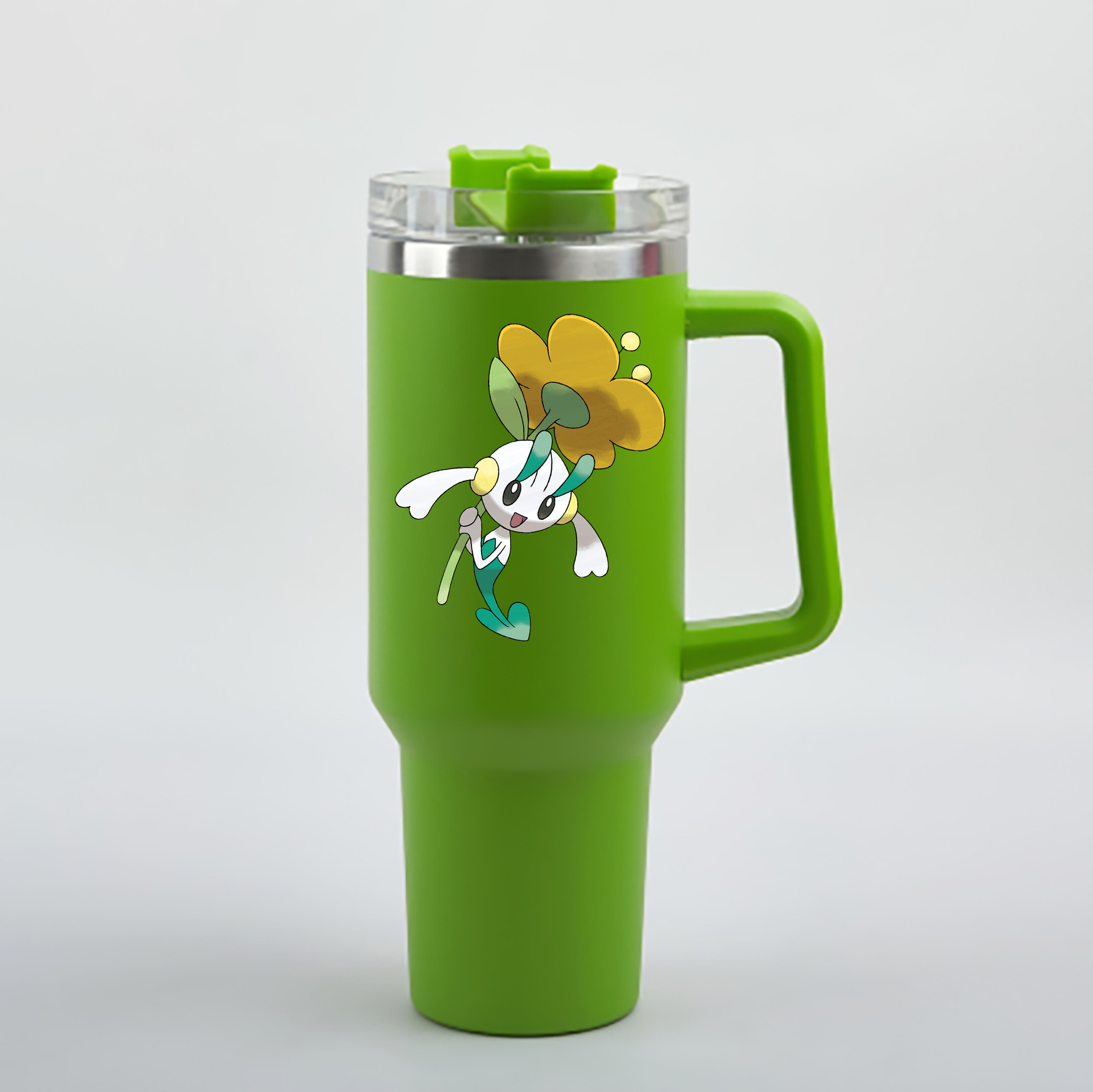 （画像用） ポケットモンスター Pokémon 1200mL車用タンブラー - クリスタルステッカー（プラスチックストロー付き）
